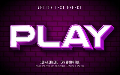 Play - Editable Text Effect, Purple Color Comic And Cartoon Text Style, Graphics Illustration
