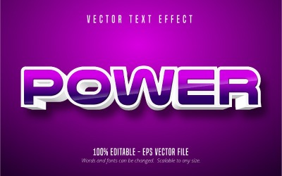 Power - redigerbar texteffekt, tecknad och komisk textstil, grafikillustration