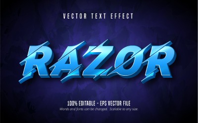 Razor - redigerbar texteffekt, utklipp och tecknad textstil, grafikillustration