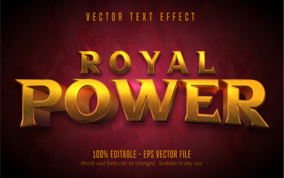 Royal Power - redigerbar texteffekt, glänsande gyllene textstil, grafikillustration