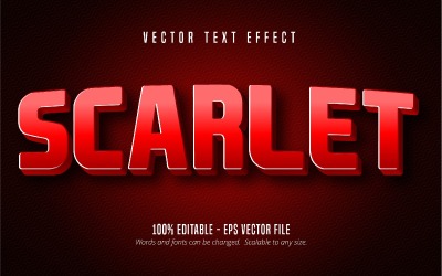 Scarlet - redigerbar texteffekt, komisk och tecknad textstil, grafikillustration
