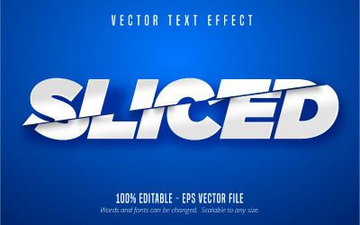 Skivad - redigerbar texteffekt, utklipp och tecknad textstil, grafikillustration