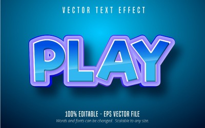 Spela - redigerbar texteffekt, tecknad och komisk textstil, grafikillustration