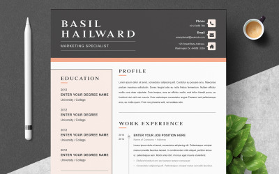 Basil Hailward / Modèle de CV