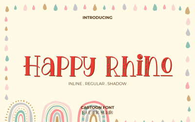 Carattere di visualizzazione giocoso di Rhino felice