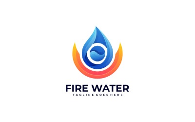 Fire Water Gradient Logo Style