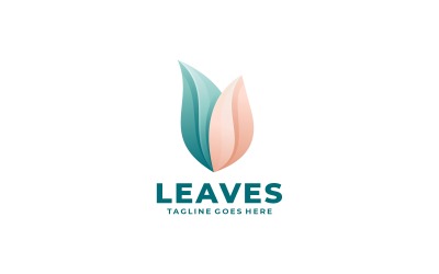 Liście Gradient Kolorowe Logo Szablon