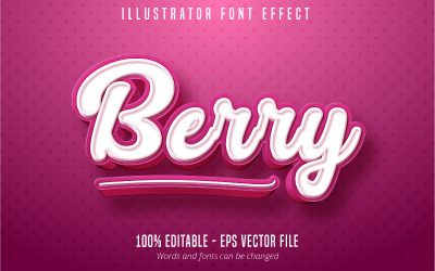Berry - upravitelný textový efekt, komiksový a kreslený styl textu, grafická ilustrace