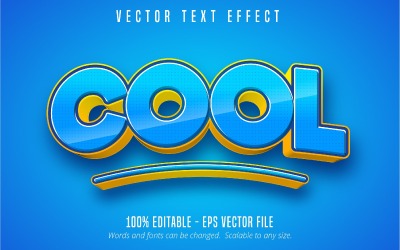 Cool - redigerbar texteffekt, komisk och tecknad blå textstil, grafikillustration