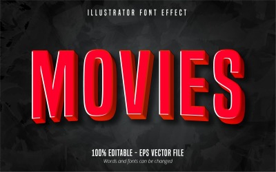 Filmek - Szerkeszthető szövegeffektus, képregény és rajzfilm szövegstílus, grafikus illusztráció