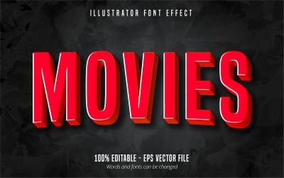 Filmer - redigerbar texteffekt, komisk och tecknad textstil, grafikillustration