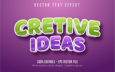 Idées créatives - Effet de texte modifiable, style de texte de bande dessinée et de dessin animé, illustration graphique