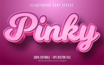 Pinky - Effet de texte modifiable, style de texte de bande dessinée et de dessin animé, illustration graphique