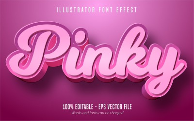Pinky - redigerbar texteffekt, komisk och tecknad textstil, grafikillustration