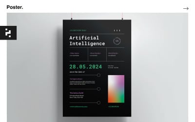 Plantilla de kit de póster de tecnología de inteligencia artificial