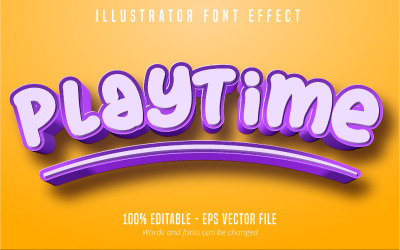 Playtime - Editable Text Effect, Comic And Cartoon Text Style, Graphics Illustration