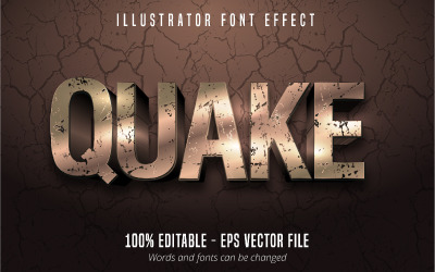 Quake - Düzenlenebilir Metin Efekti, Çizgi Roman ve Karikatür Metin Stili, Grafik İllüstrasyon