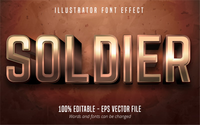 Soldier - Editable Text Effect, Bronze Text Style, Graphics Illustration