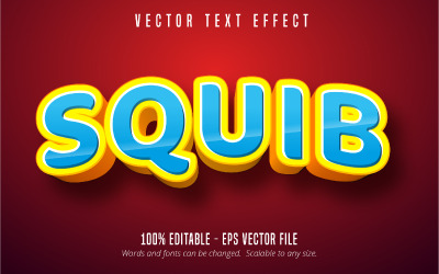 Squib - redigerbar texteffekt, komisk och tecknad textstil, grafikillustration