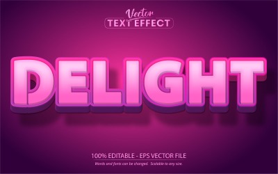 Delight - redigerbar texteffekt, komisk och tecknad textstil, grafikillustration