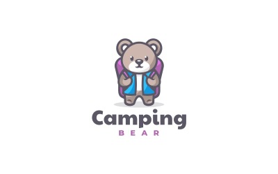 Медведь кемпинг мультфильм логотип