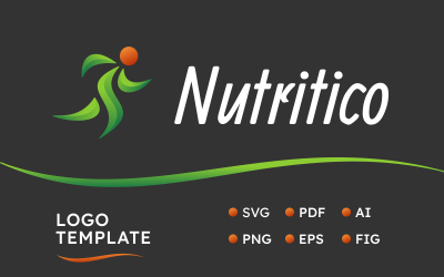Nutritico – Modello di logo per nutrizione sportiva e integratore