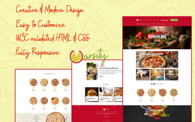 Varsity Pizza - Multifunctionele HTML-sjabloon voor e-commerce