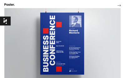 Zestaw plakatów z konferencji biznesowej — styl szwajcarski