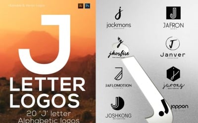 20 букви «J» Логотипи алфавіту