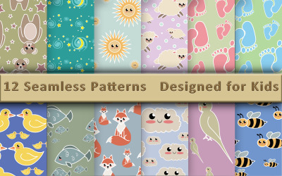 Gyermek témájú Seamless Pattern Pack