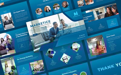 Marketice - Modello PowerPoint per la presentazione di strategie di marketing e agenzia