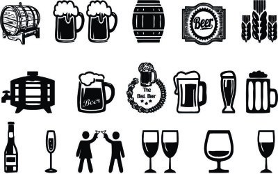 Set di icone di bevande alcoliche