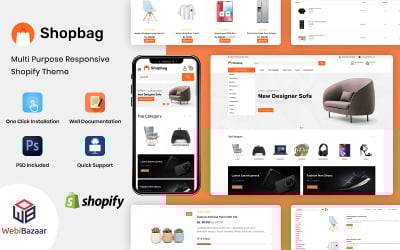 Shopbag - víceúčelový nábytek Shopify téma