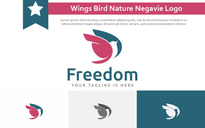 Asas voadoras Pássaro Natureza Paz Freedom Negavie Space Logo