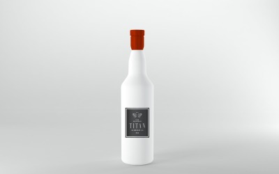 3D-Darstellung eines Flaschenmodells isoliert auf weißem Hintergrund