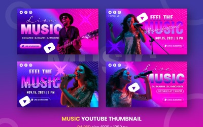 Musica Youtube Thumbnail Template Social Media