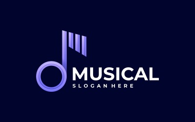 Müzikal Gradyan Logo Şablonu
