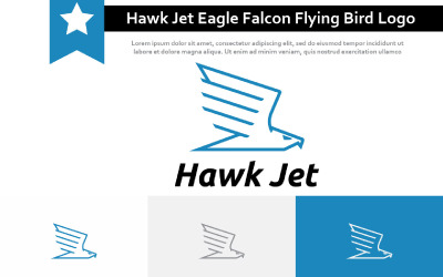 Veloce Hawk Jet Eagle Falcon Flying Bird Monoline Logo Template
