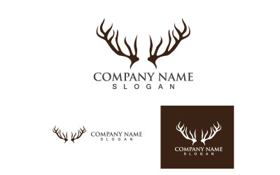 Logotipo y símbolo de plantilla de cuerno de ciervo Vol1
