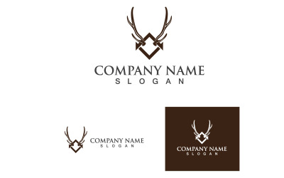 Logotipo y símbolo de plantilla de cuerno de ciervo Vol9