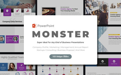 Modelo de apresentação do Monster PowerPoint