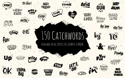 150 steekwoorden – Glyph-vectoren