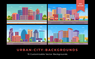 15 urbana bakgrunder – Illustrationer