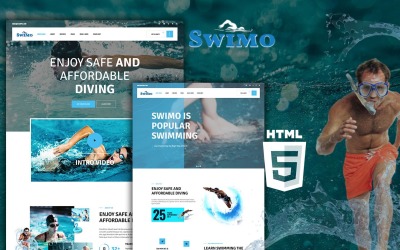 Basen pływacki Szablon strony HTML5