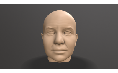 3D model vyřezávání mužské hlavy