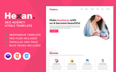 Hexan - HTML-шаблон Digital Agency/SEO Agency
