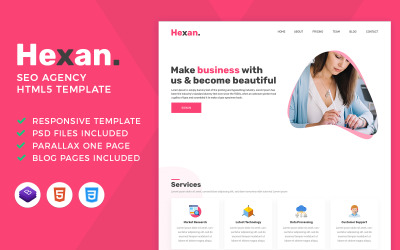 Hexan - Modello HTML per Agenzia Digitale/Agenzia SEO