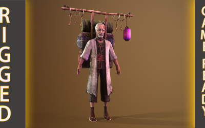 老人 (MERCHANT) Rigged 3dcharacter