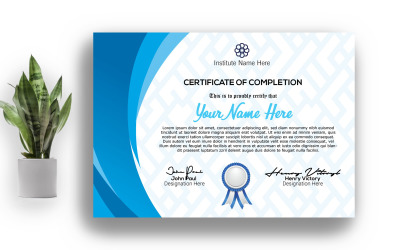 Moderní šablona certifikátu dokončení