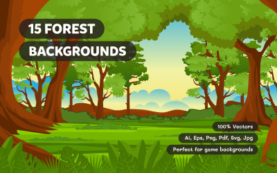 15 skogsvektorbakgrunder